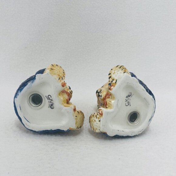 Vintage Gkao Teddy Bear Salt Pepper Shaker Set Ceramic Animal Figure Shape Deco - Picture 7 of 9